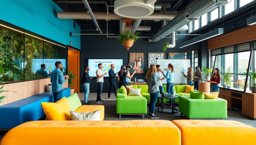 Futuristic Startup Collaboration Space Owx – free AI stock image