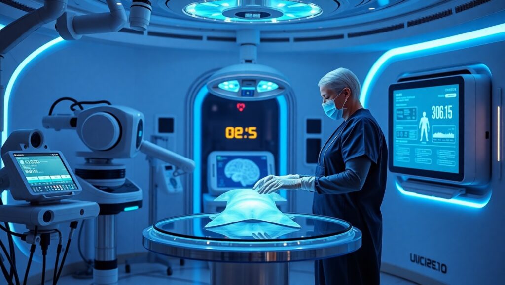 Futuristic Surgical Robotics in Action – free AI stock image