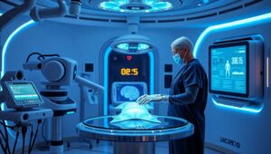 Futuristic Surgical Robotics in Action – free AI stock image