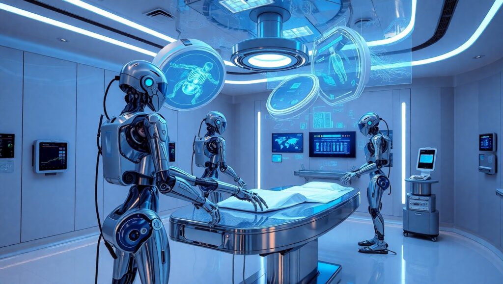 Futuristic Surgical Room with Robotics – free AI stock image