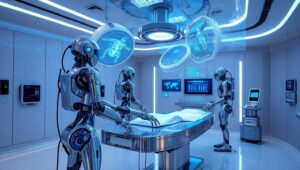 Futuristic Surgical Room with Robotics – free AI stock image