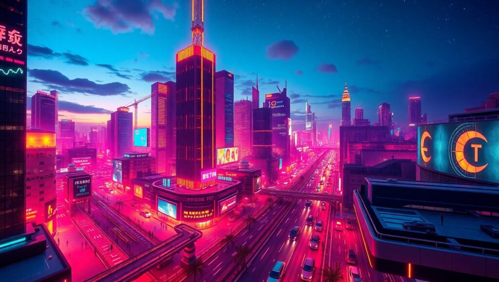 Futuristic Thermal Cityscape at Night – free AI stock image