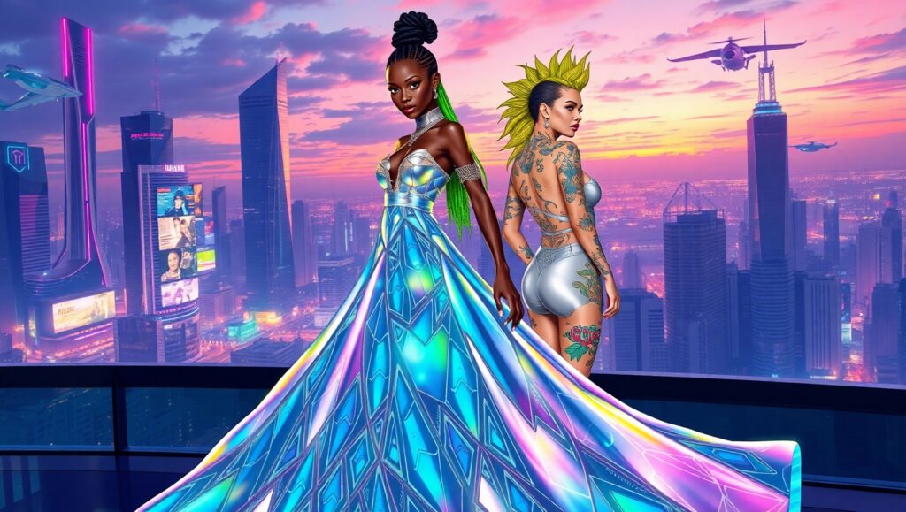 Futuristic Urban Fashion Illusion – free AI stock image
