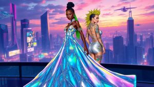 Futuristic Urban Fashion Illusion – free AI stock image