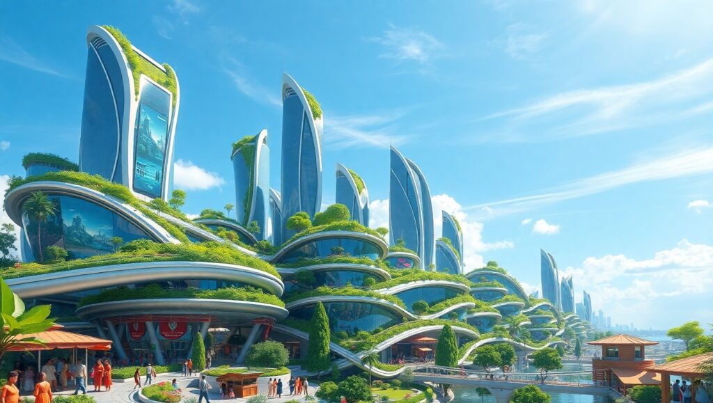 Futuristic Urban Harmony Imagined – free AI stock image