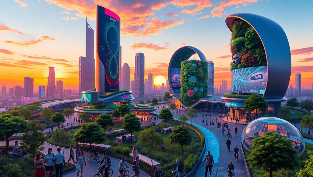Futuristic Urban Harmony in Smart City – free AI stock image