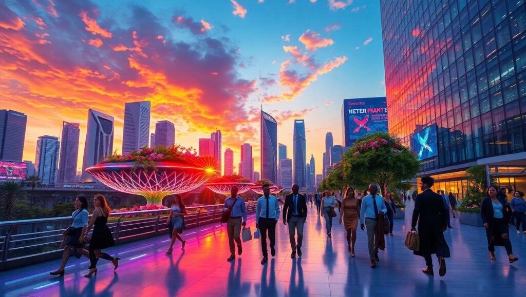 Futuristic Urban Haven at – free AI stock image