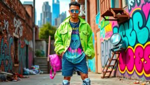 Futuristic Vintage Streetwear Vibes – free AI stock image
