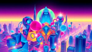 Geometric Dreamscape of Tomorrow – free AI stock image