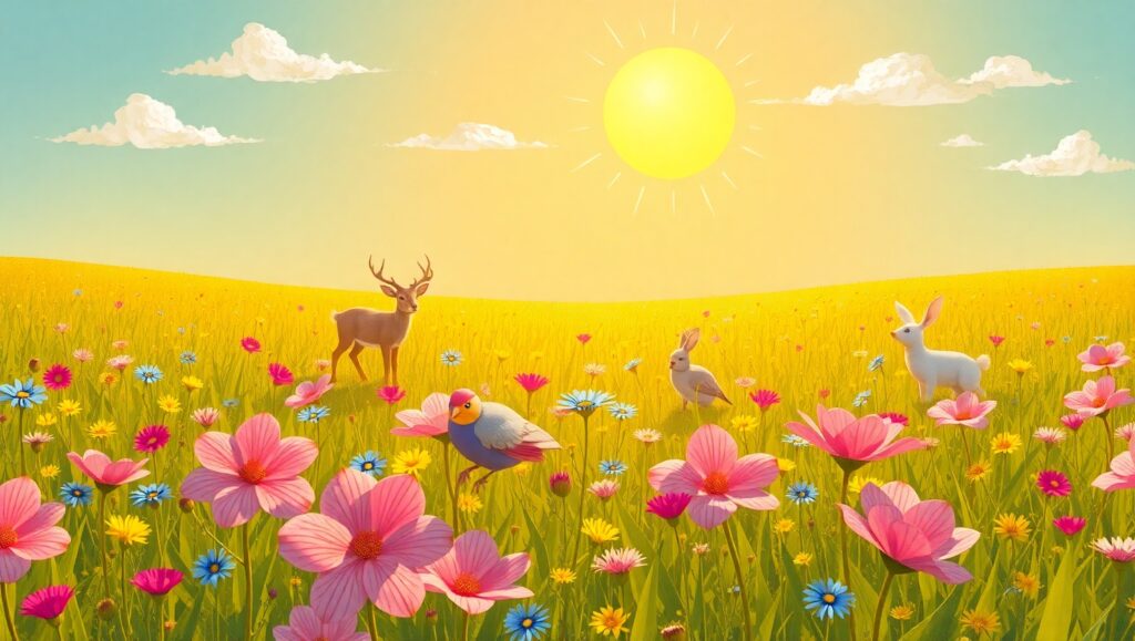 Geometric Meadow Harmony – free AI stock image