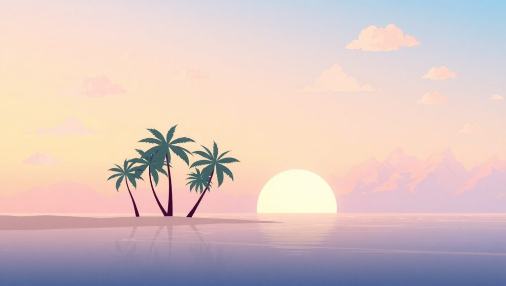 Geometric Serenity at the Beach – free AI stock image