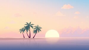 Geometric Serenity at the Beach – free AI stock image