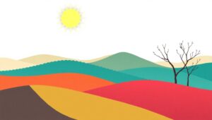 Geometric Serenity in Bright Colors – free AI stock image