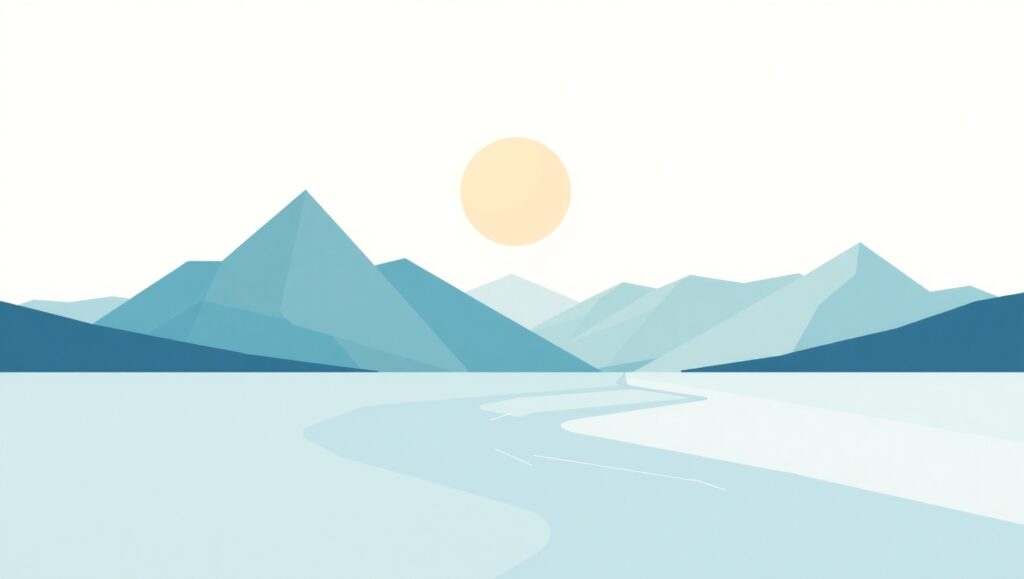 Geometric Serenity in Flat Design – free AI stock image