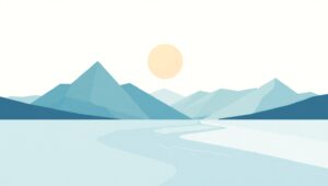 Geometric Serenity in Flat Design – free AI stock image