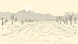 Geometric Serenity in Line Art – free AI stock image