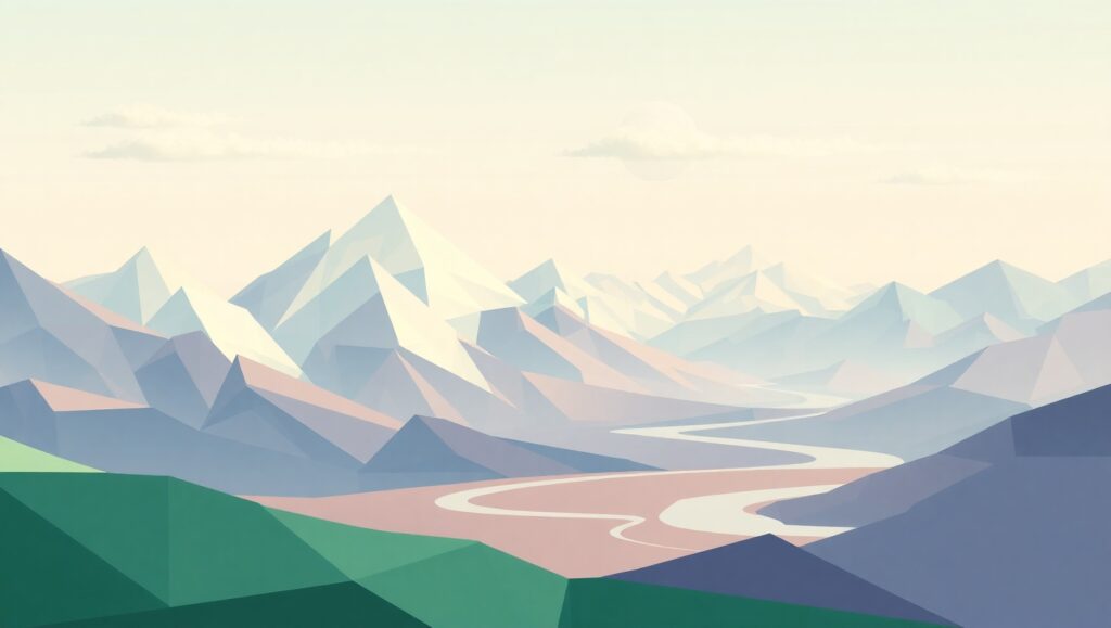 Geometric Serenity in Pastel Hues – free AI stock image