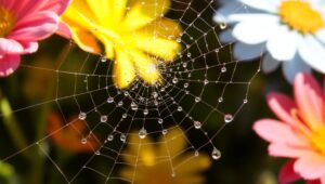 Glistening Web of Morning Dew – free AI stock image
