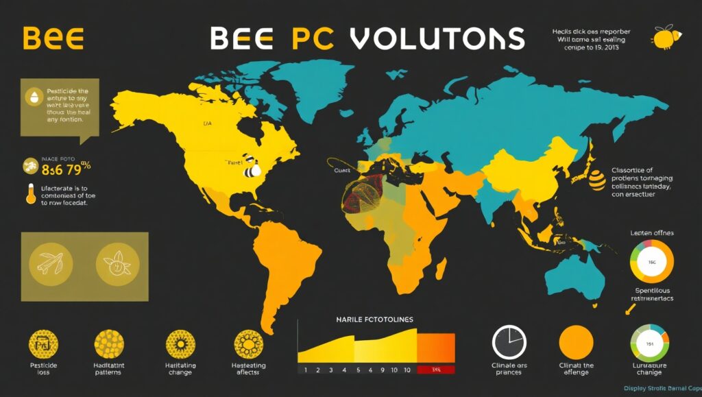 Global Bee Population Decline Overview – free AI stock image