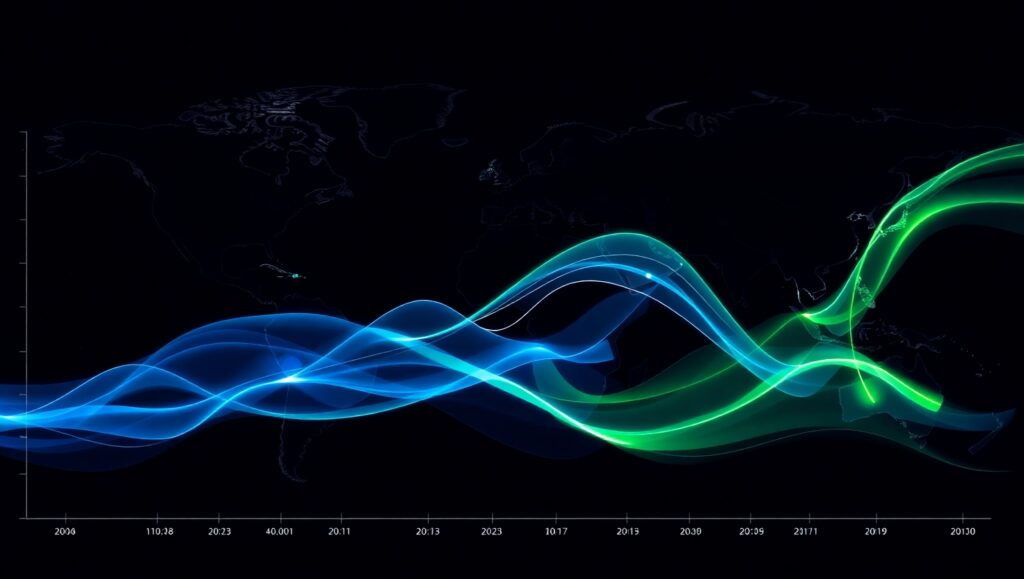 Global Internet Usage Trends Visualization eaB – free AI stock image