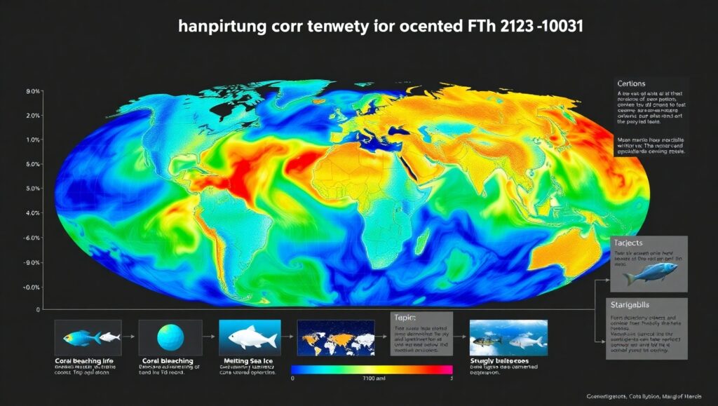 Global Ocean Temperature Change Visualization – free AI stock image