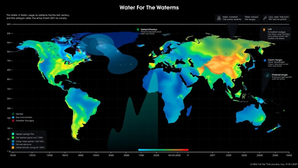 Global Water Usage Trends Visualization – free AI stock image