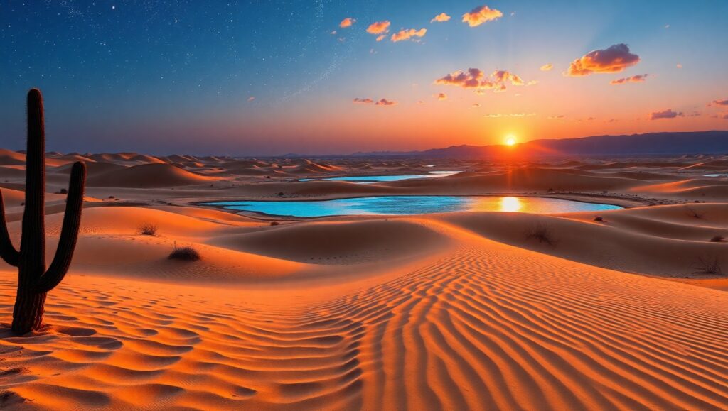 Golden Dunes Under Twilight Sky – free AI stock image