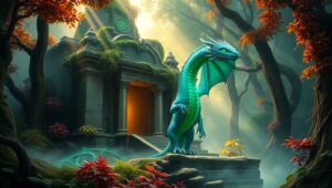 Guardian of the Ancient Temple – free AI stock image