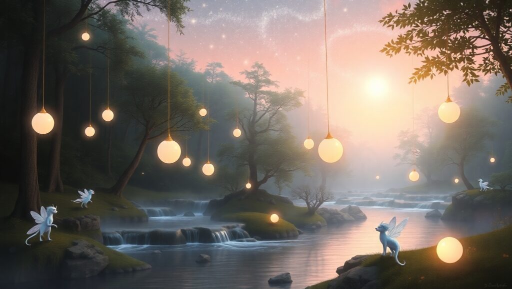 Harmony in a Luminous Forest – free AI stock image
