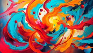 Harmony in Chaotic Colors – free AI stock image