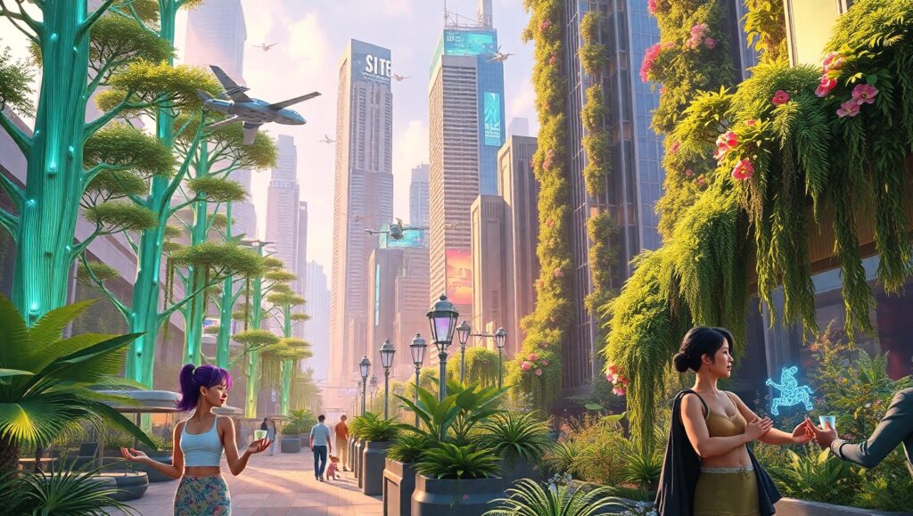 Harmony in Future Urban Landscapes – free AI stock image