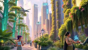 Harmony in Future Urban Landscapes – free AI stock image