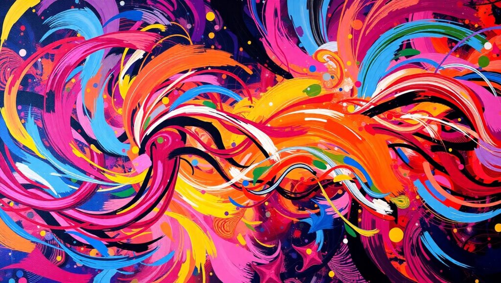 Harmony of Colorful Sound Waves – free AI stock image