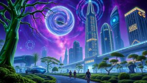Harmony of Nature and Machine – free AI stock image