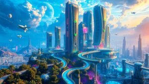 Harmony of Nature and Technology – free AI stock image