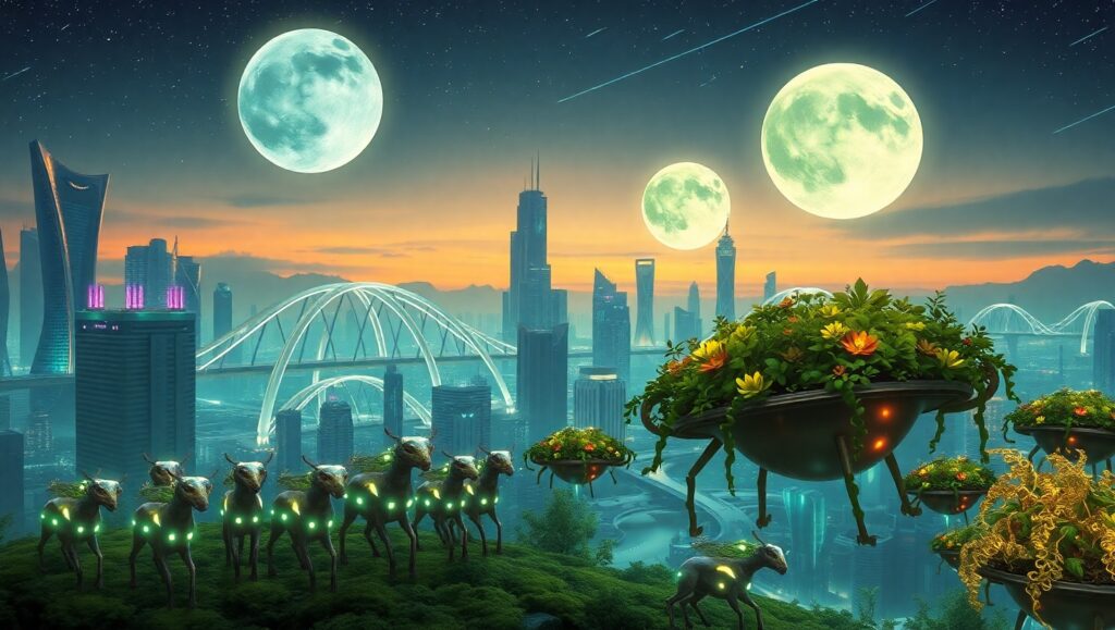 Harmony of Nature and Technology – free AI stock image