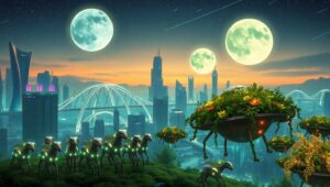 Harmony of Nature and Technology – free AI stock image