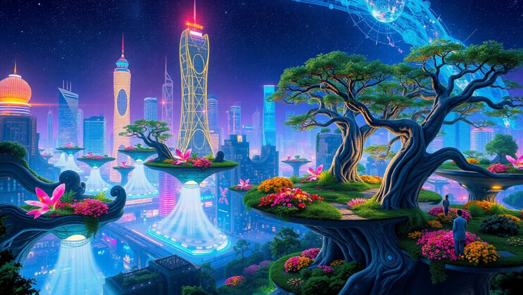 Harmony of Nature and Technology – free AI stock image