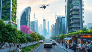 Harmony of Nature and Technology OZm – free AI stock image