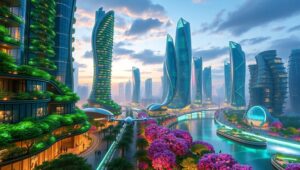 Harmony of Nature and Technology – free AI stock image
