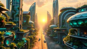 Harmony of Nature and Technology T3V – free AI stock image