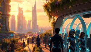 Harmony of Nature and Technology – free AI stock image