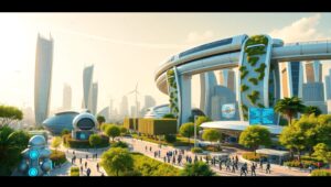 Harmony of Robots and Nature – free AI stock image