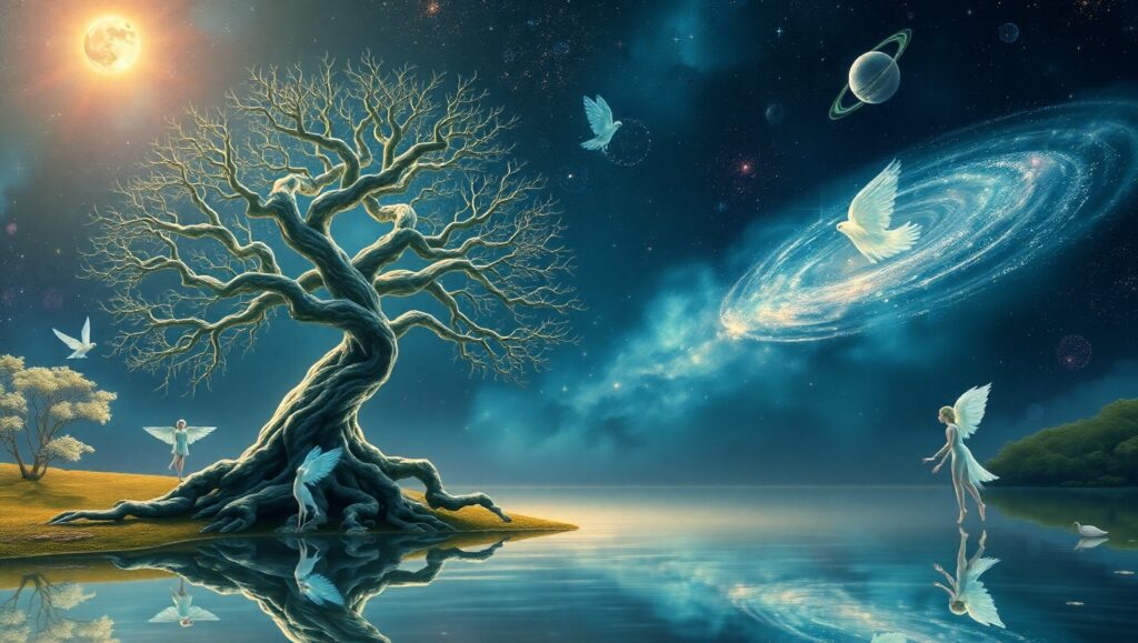 Harmony of the Cosmic Tree – free AI stock image