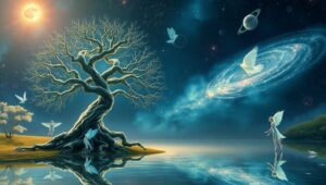 Harmony of the Cosmic Tree – free AI stock image