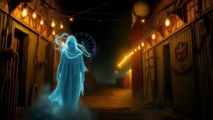 Haunting Carnival of Shadows – free AI stock image