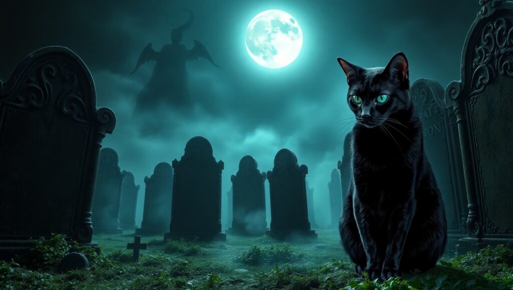 Haunting Secrets of the Graveyard – free AI stock image