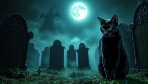 Haunting Secrets of the Graveyard – free AI stock image