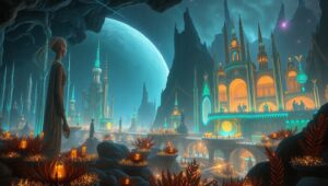 Hidden Alien World Beneath Europa’s Ice – free AI stock image