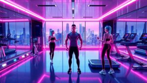 High-Tech Fitness Revolution – free AI stock image